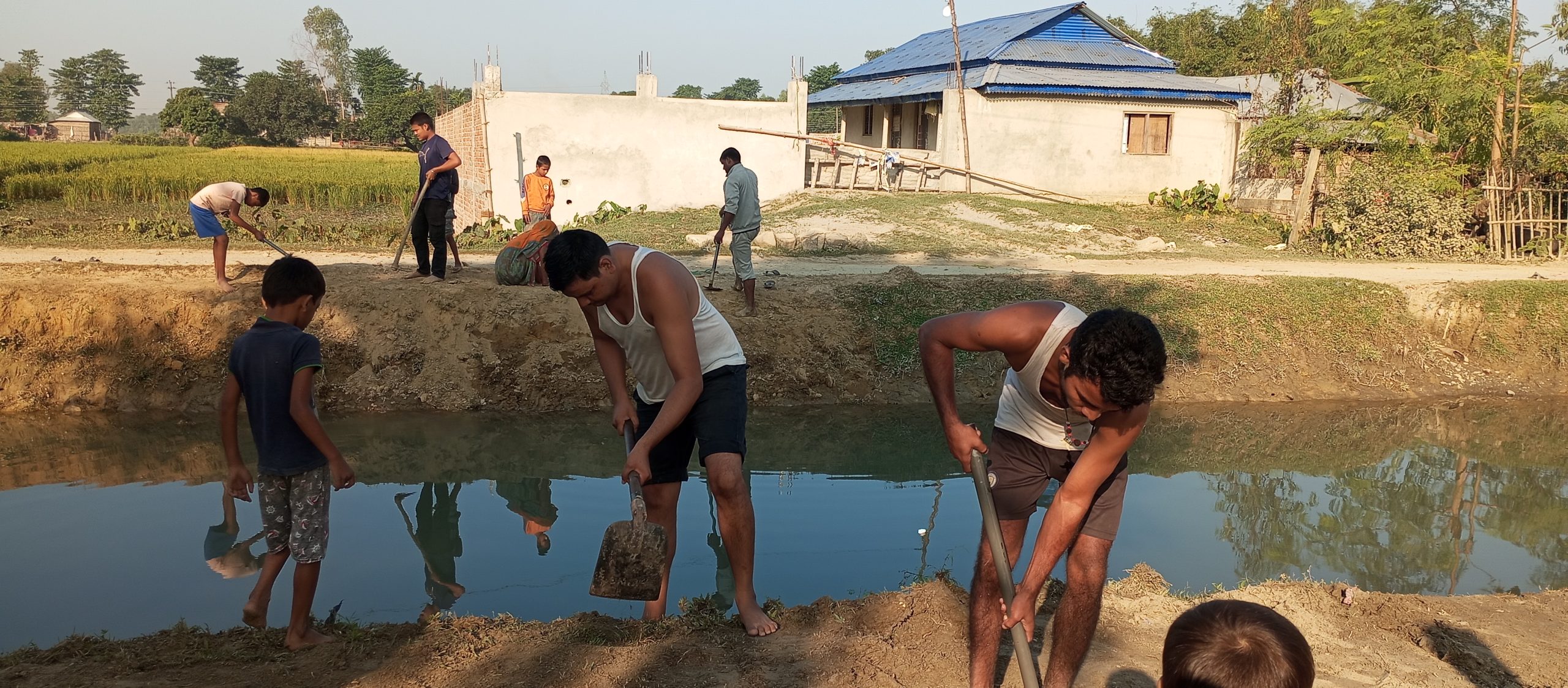 छठपूजाका लागि छठ घाट निर्माण